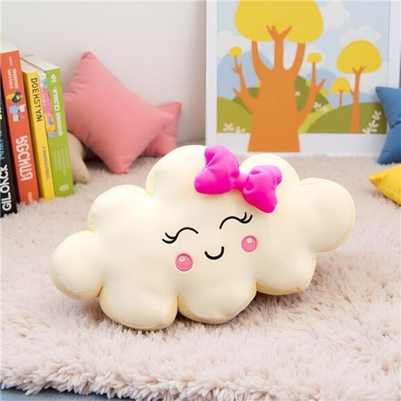 Pink Cloud Shaped Plush Throw Pillow Soft Cushion Decorative Bed Sofa Room Decor - Picture 4 of 8